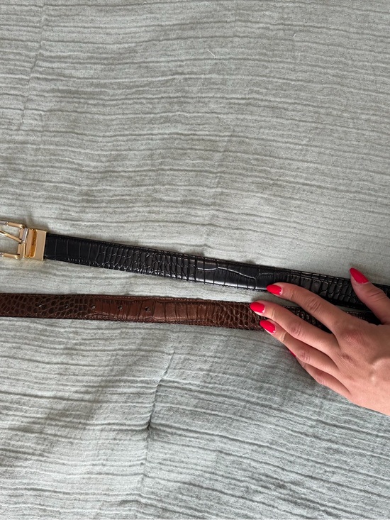 Ralph Lauren Accessories - Ralph Lauren Classic Croc-Embossed Leather Belt in Black and Brown